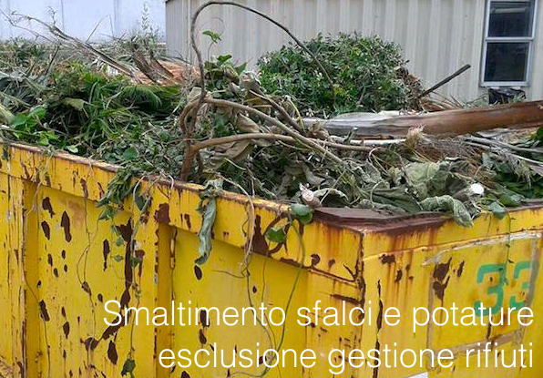 Smaltimento sfalci e potature   esclusione gestione rifiuti